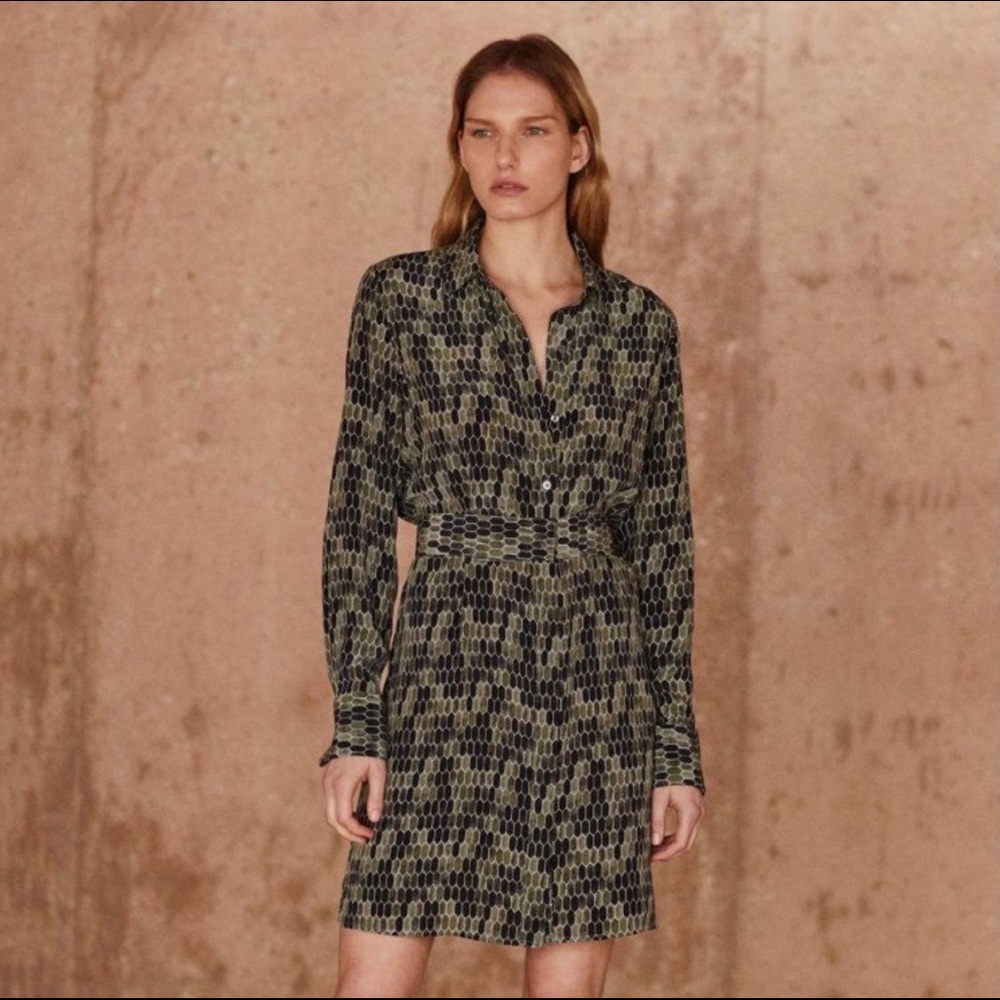 NWT Equipment Silk Edwidge Geometric Print Dress
